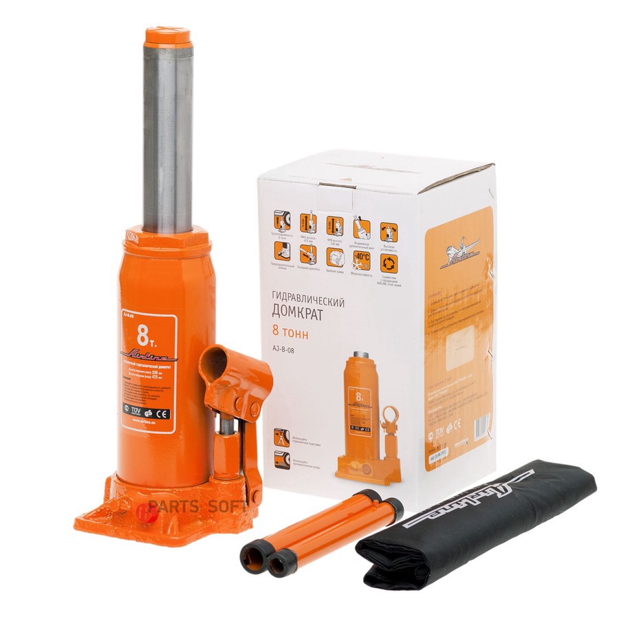 Домкрат бутылочный 8 т AIRLINE 236 - 475 мм в сумке - AIRLINE None None